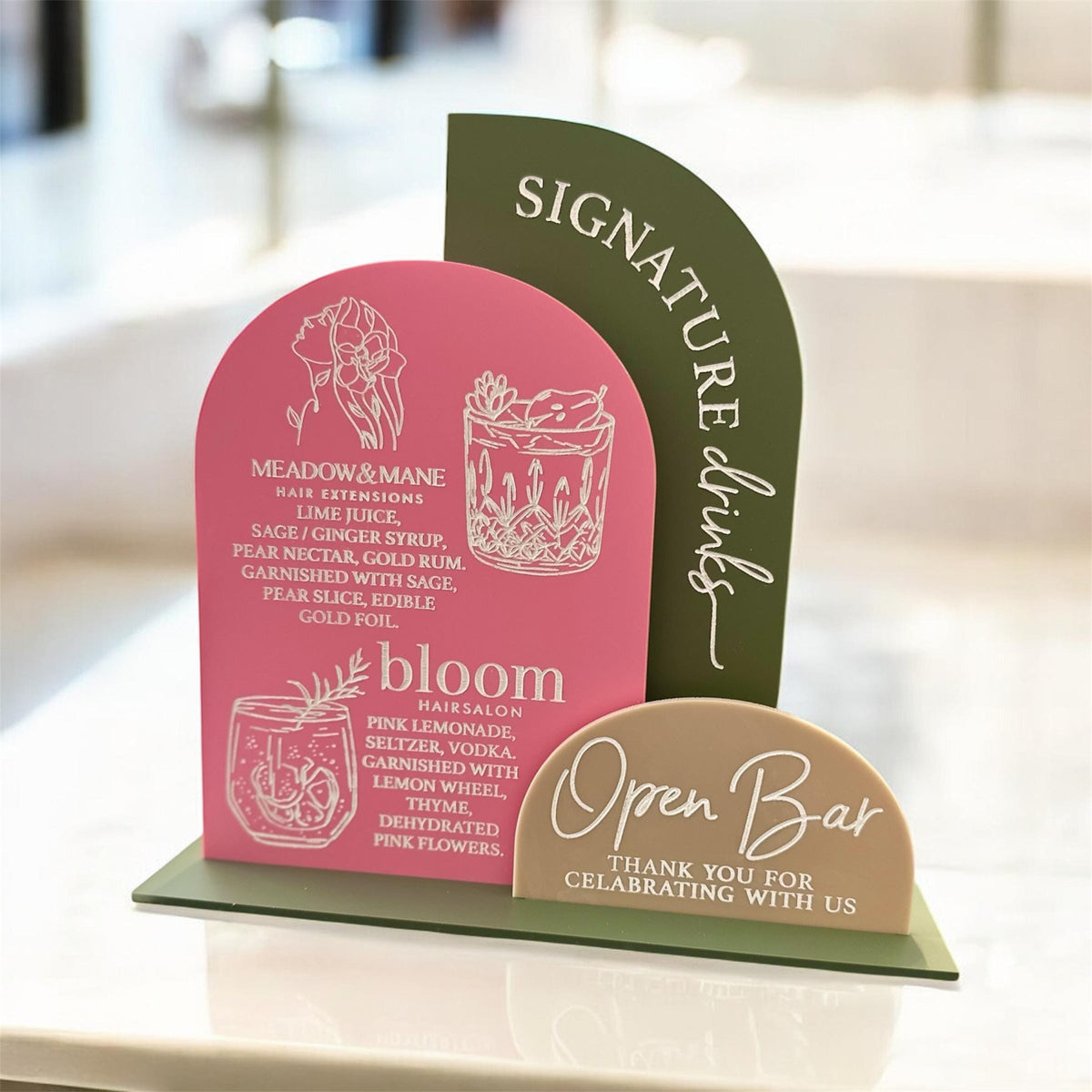 Signature Drink Bar Menu Sign