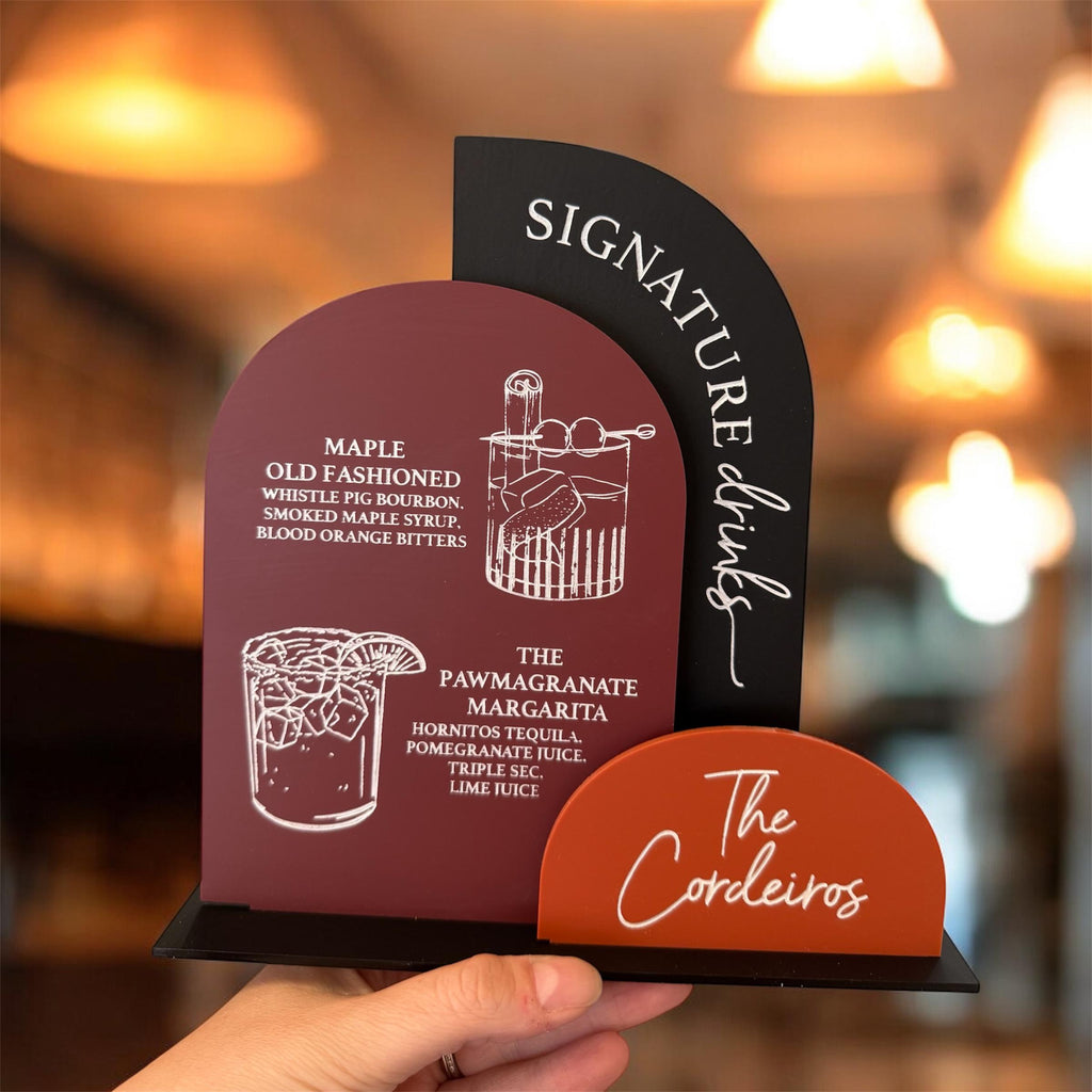 Signature Drink Bar Menu Sign