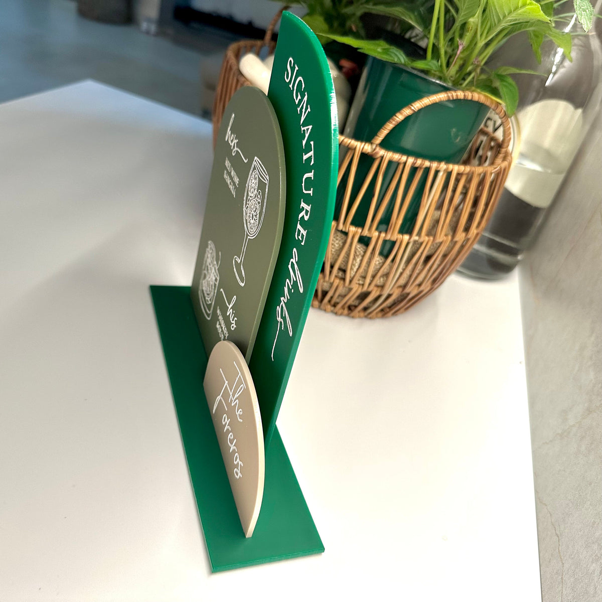 Signature Drink Bar Menu Sign