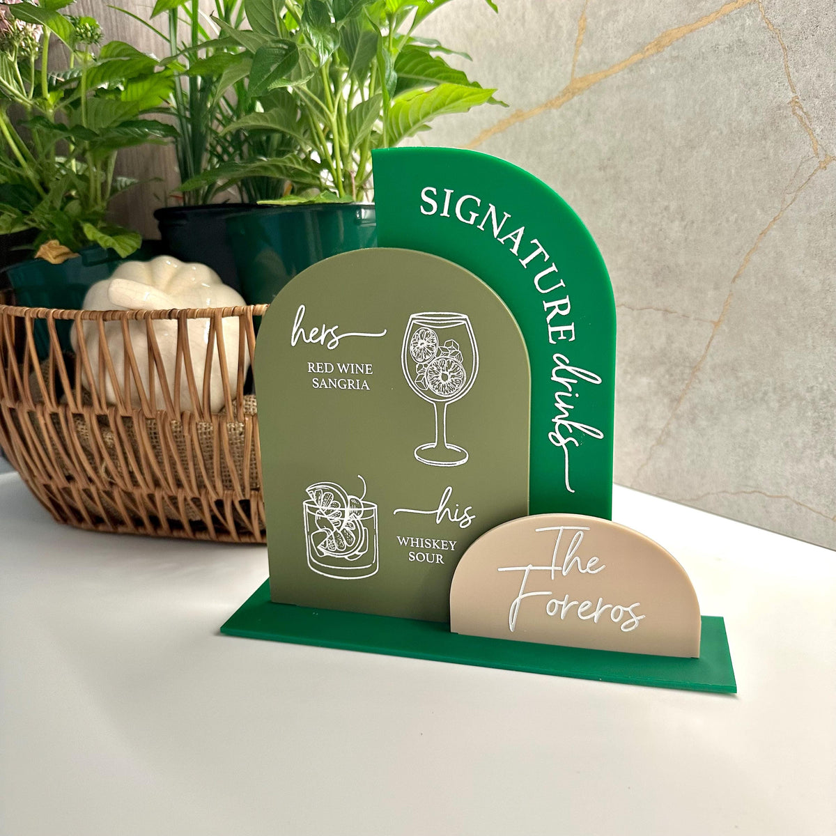 Signature Drink Bar Menu Sign