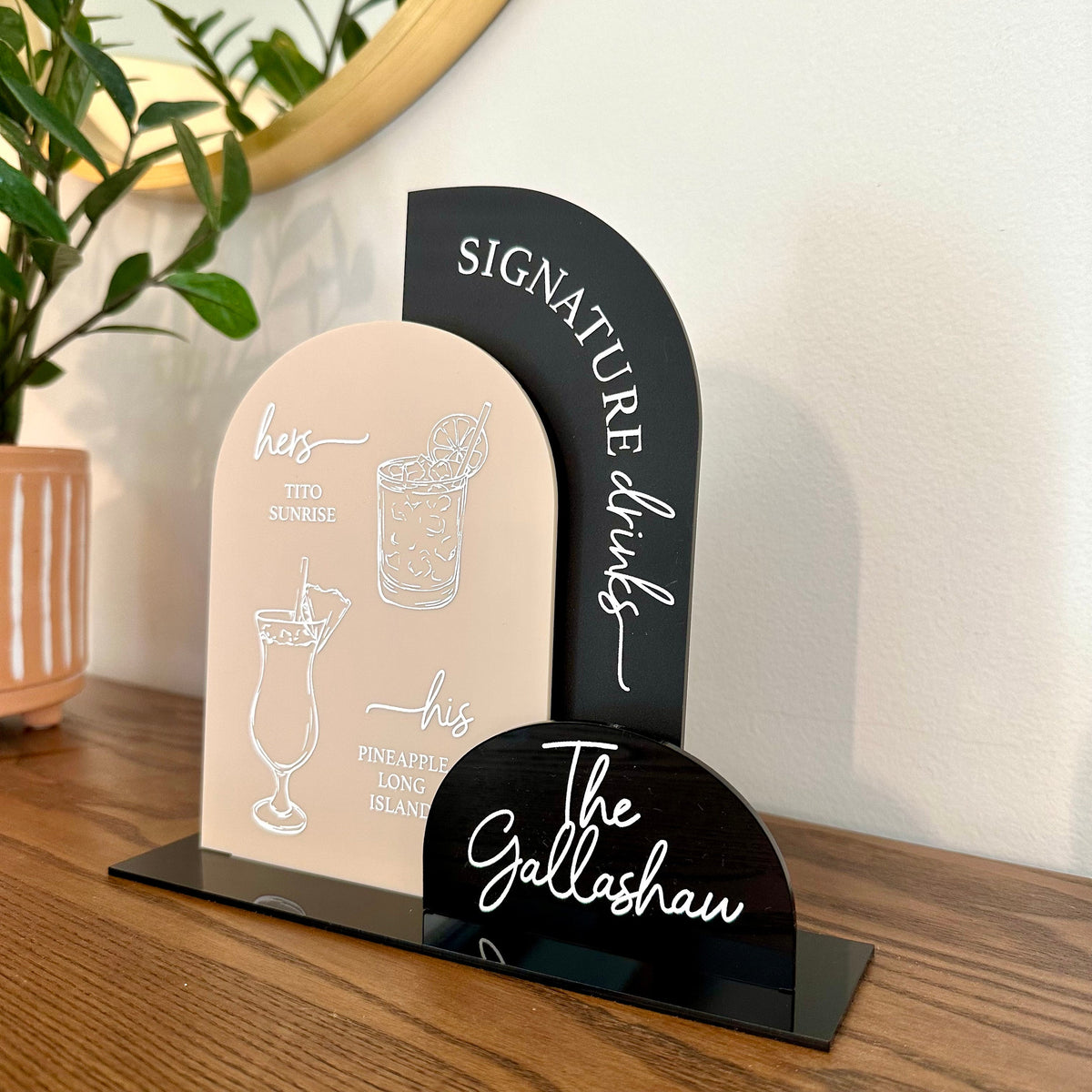 Signature Drink Bar Menu Sign