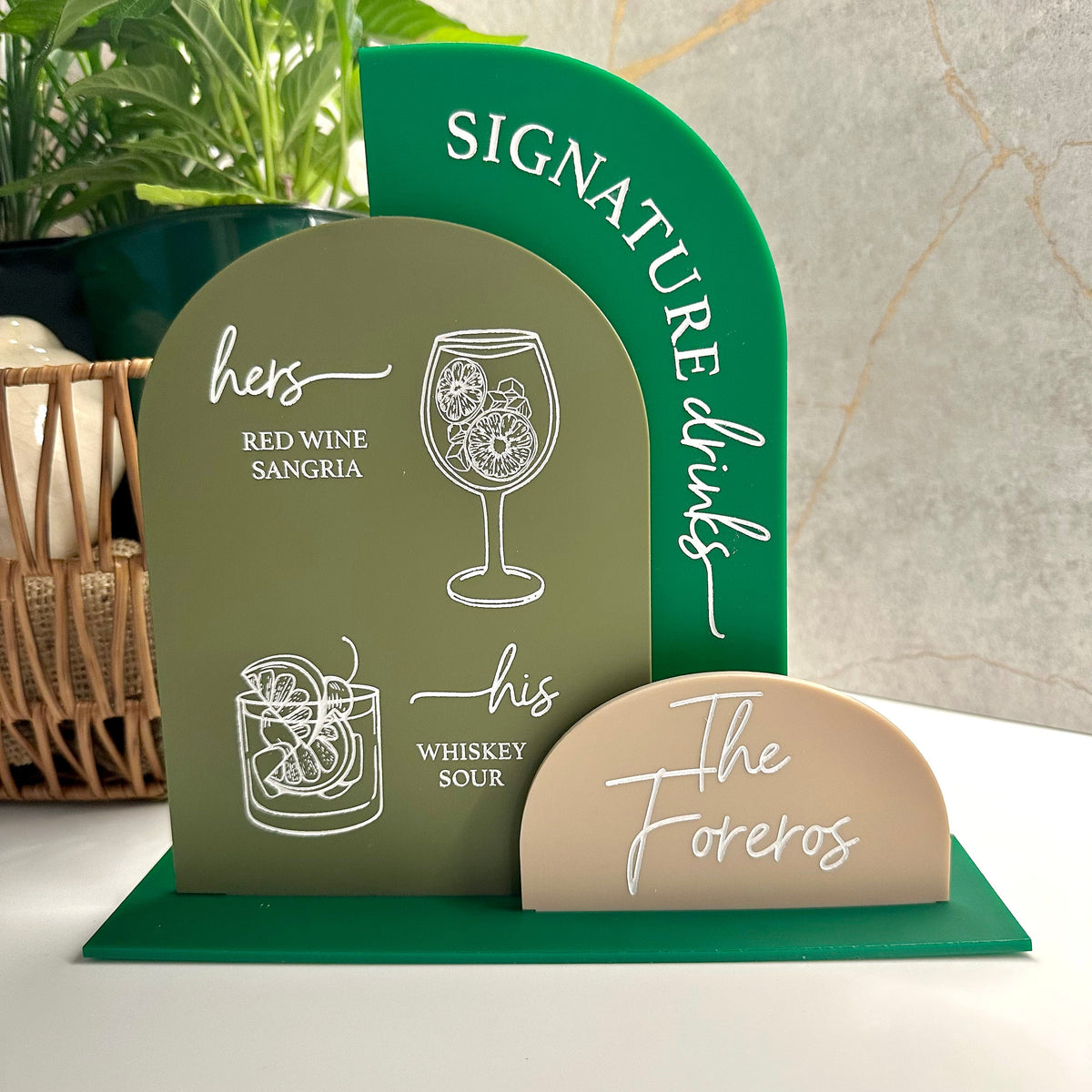 Signature Drink Bar Menu Sign