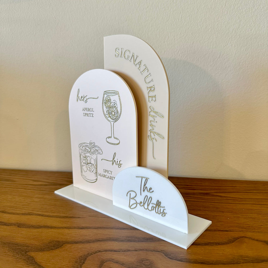 Signature Drink Bar Menu Sign